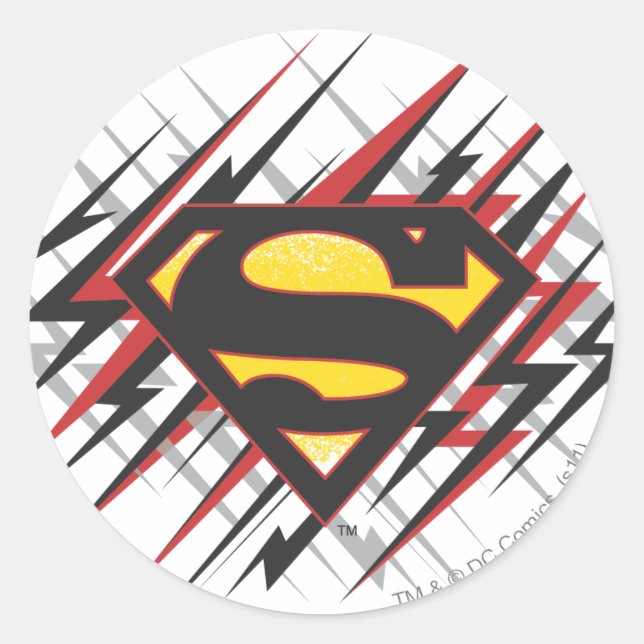 Pegatina Redonda Superman Stylized | Logo de Black and Red Strikes (Anverso)