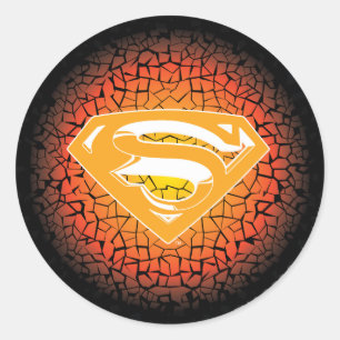 Pegatina Redonda Superman Stylized   Logo de Crackers