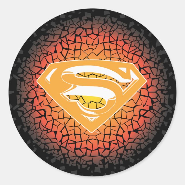 Pegatina Redonda Superman Stylized | Logo de Crackers (Anverso)