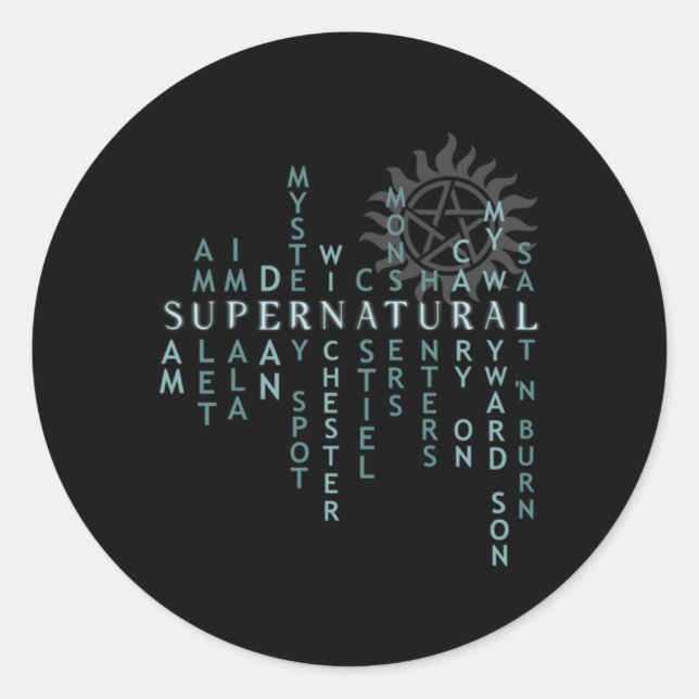 Pegatina Redonda Supernatural para (Anverso)