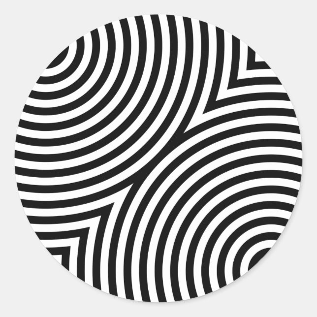 Pegatina Redonda Superposición de Círculos Concéntricos (Anverso)