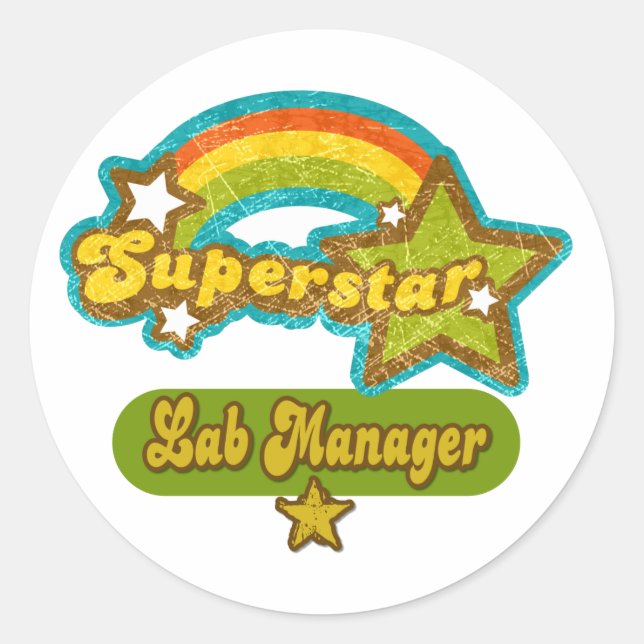 Pegatina Redonda Superstar Lab Manager (Anverso)