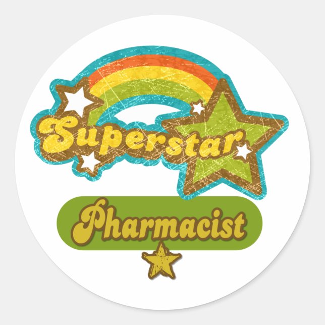 Pegatina Redonda Superstar Pharmacist (Anverso)
