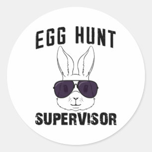 Pegatina Redonda Supervisora de búsqueda de huevos de Pascua Divert