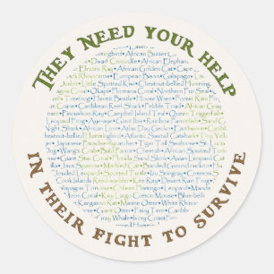 Pegatina Redonda Supervivencia/ayuda