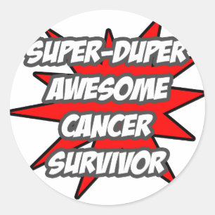 Pegatina Redonda Superviviente de cáncer asombroso superduper