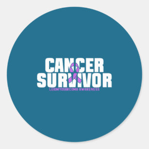 Pegatina Redonda Superviviente de cáncer de leiomiosarcoma luchador