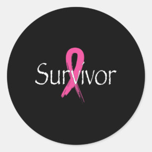 Pegatina Redonda Superviviente de cáncer de mama Mes de toma de con