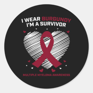 Pegatina Redonda Superviviente de cáncer de sangre Conciencia del m