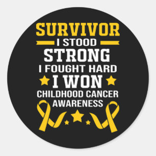 Pegatina Redonda Superviviente de cáncer infantil 1