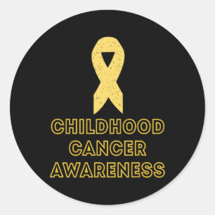 Pegatina Redonda Superviviente de cáncer infantil Conciencia de la