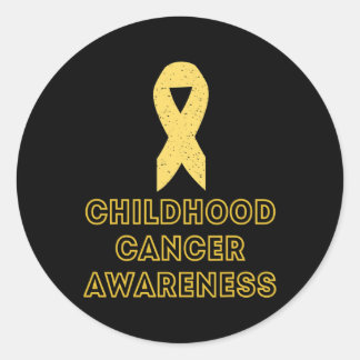 Pegatina Redonda Superviviente de cáncer infantil Conciencia de la 
