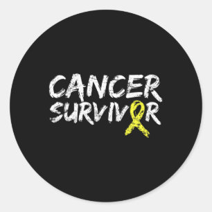 Pegatina Redonda Superviviente de cáncer infantil Conciencia de la 