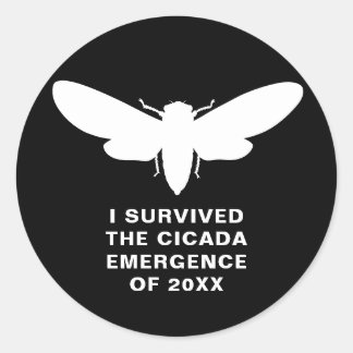 Pegatina Redonda Superviviente de Emergencia Cicada Magicicada