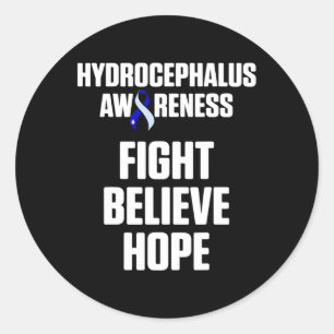 Pegatina Redonda Superviviente de Hydrocephalus luchó contra el gue