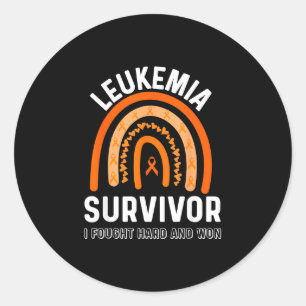 Pegatina Redonda Superviviente de leucemia aguda al final de la luc