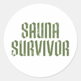 Pegatina Redonda Superviviente de sauna 05