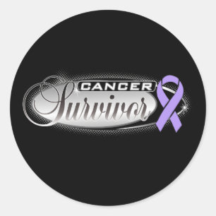 Pegatina Redonda Superviviente del cáncer