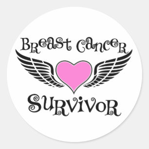 Pegatina Redonda Superviviente del cáncer de pecho