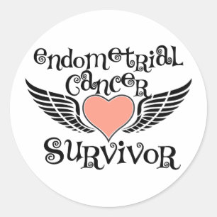 Pegatina Redonda Superviviente del cáncer endometrial