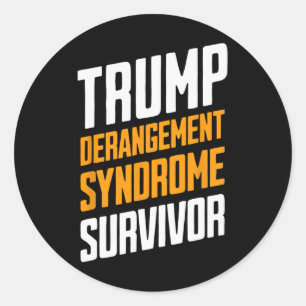 Pegatina Redonda Superviviente del Síndrome de Derangement de Trump
