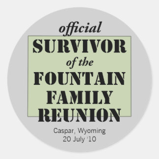 Pegatina Redonda Superviviente oficial de la unión familiar - Wyomi