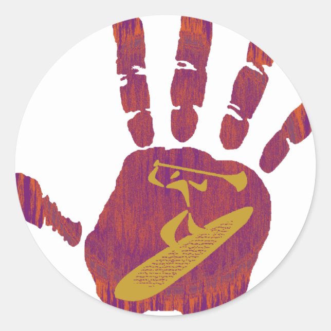 PEGATINA REDONDA SUPONGA LA MANO (Anverso)