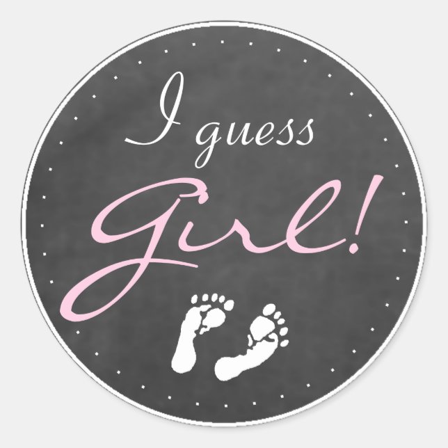 Pegatina Redonda Supongo que Chica (Anverso)