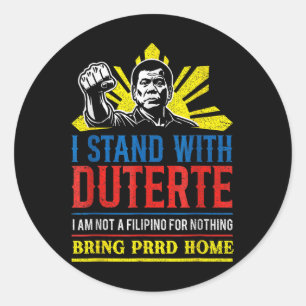 Pegatina Redonda Support Duterte - Stand With Duterte Against Icc C