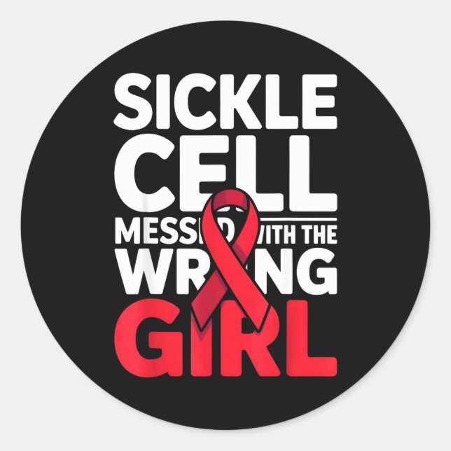 Pegatina Redonda Support Messed Wrong Sickle Warrior Cell (Anverso)