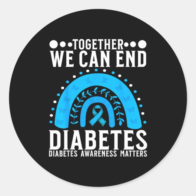 Pegatina Redonda Suprt Diabetes Awareness Month For Diabetes Women  (Anverso)