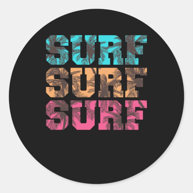 Pegatina Redonda Surf Surf (Anverso)