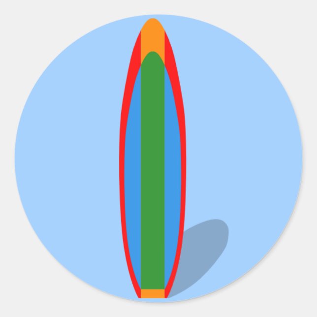 Pegatina Redonda Surfboard (Anverso)