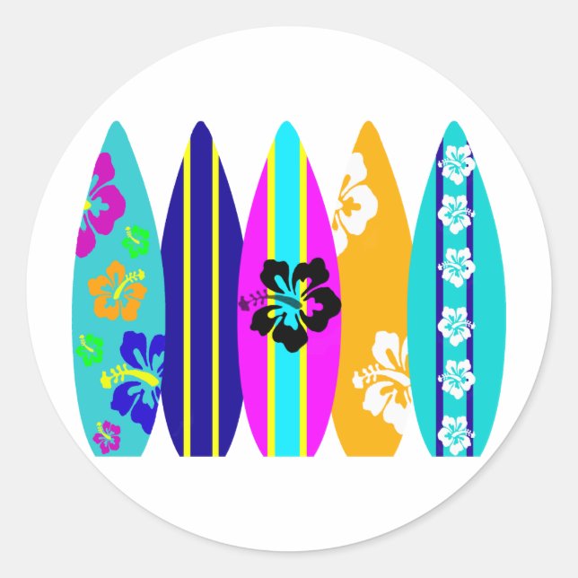 Pegatina Redonda Surfboards (Anverso)