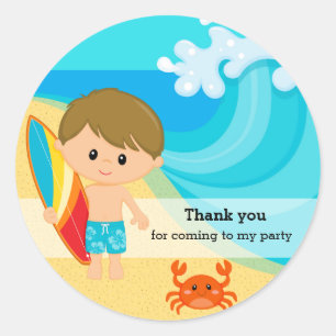 Pegatina Redonda Surfer boy