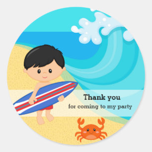 Pegatina Redonda Surfer boy