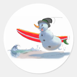 Pegatina Redonda sUrFeR sNoWmAn