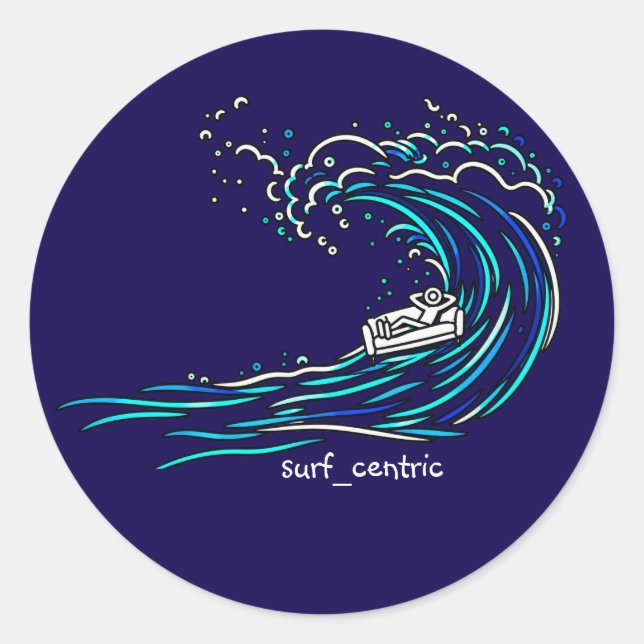 Pegatina Redonda Surfing de sofá (Anverso)