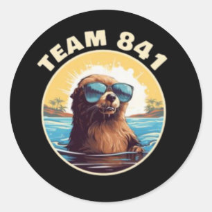 Pegatina Redonda Surfing Otter 841 Otter My Way California