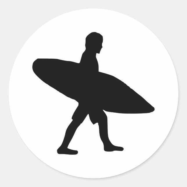 Pegatina Redonda Surfing - Surfista (Anverso)