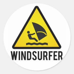 Pegatina Redonda Surfista de viento