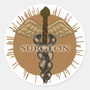 Pegatina Redonda Surgeon caduceus