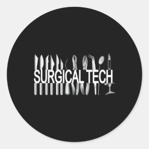 Pegatina Redonda Surgical Tech Instruments Surgical Technologist Sc