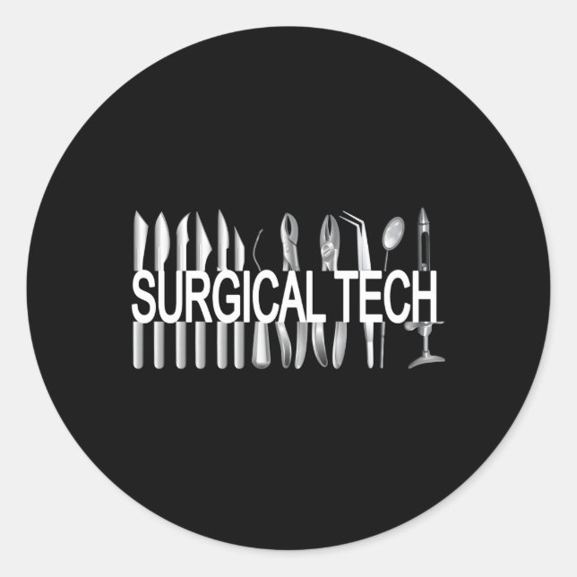 Pegatina Redonda Surgical Tech Instruments Surgical Technologist Sc (Anverso)