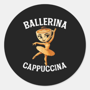Pegatina Redonda Surreal italiano Brainrot Meme Ballerina Cappuccin