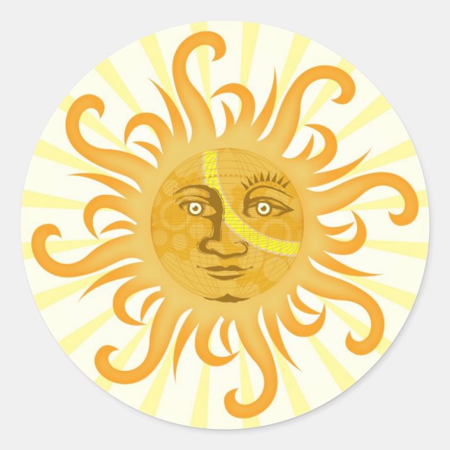 Pegatina Redonda Suryadev : El Sol (Anverso)