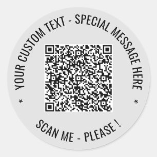 Pegatina Redonda Sus Calcomanías de Código QR con Texto y Colores P