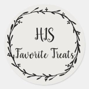 Pegatina Redonda Sus tratamientos favoritos en el Boda Wreath Groom