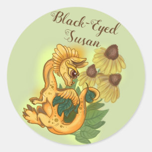 Pegatina Redonda Susan~lil dragon garden