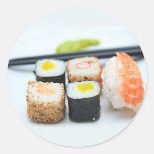 Pegatina Redonda ¡Sushi!